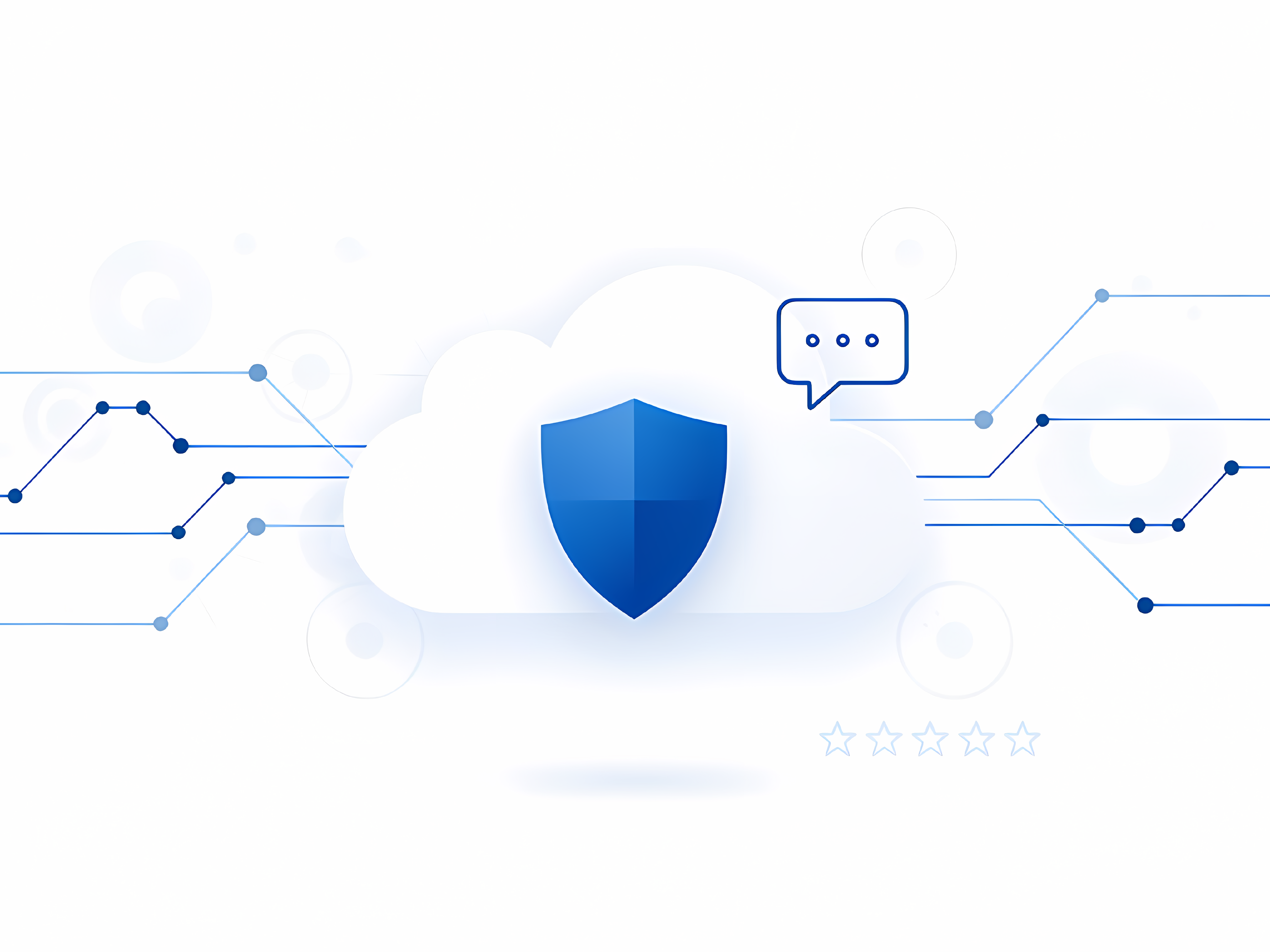 Secured cloud on light background