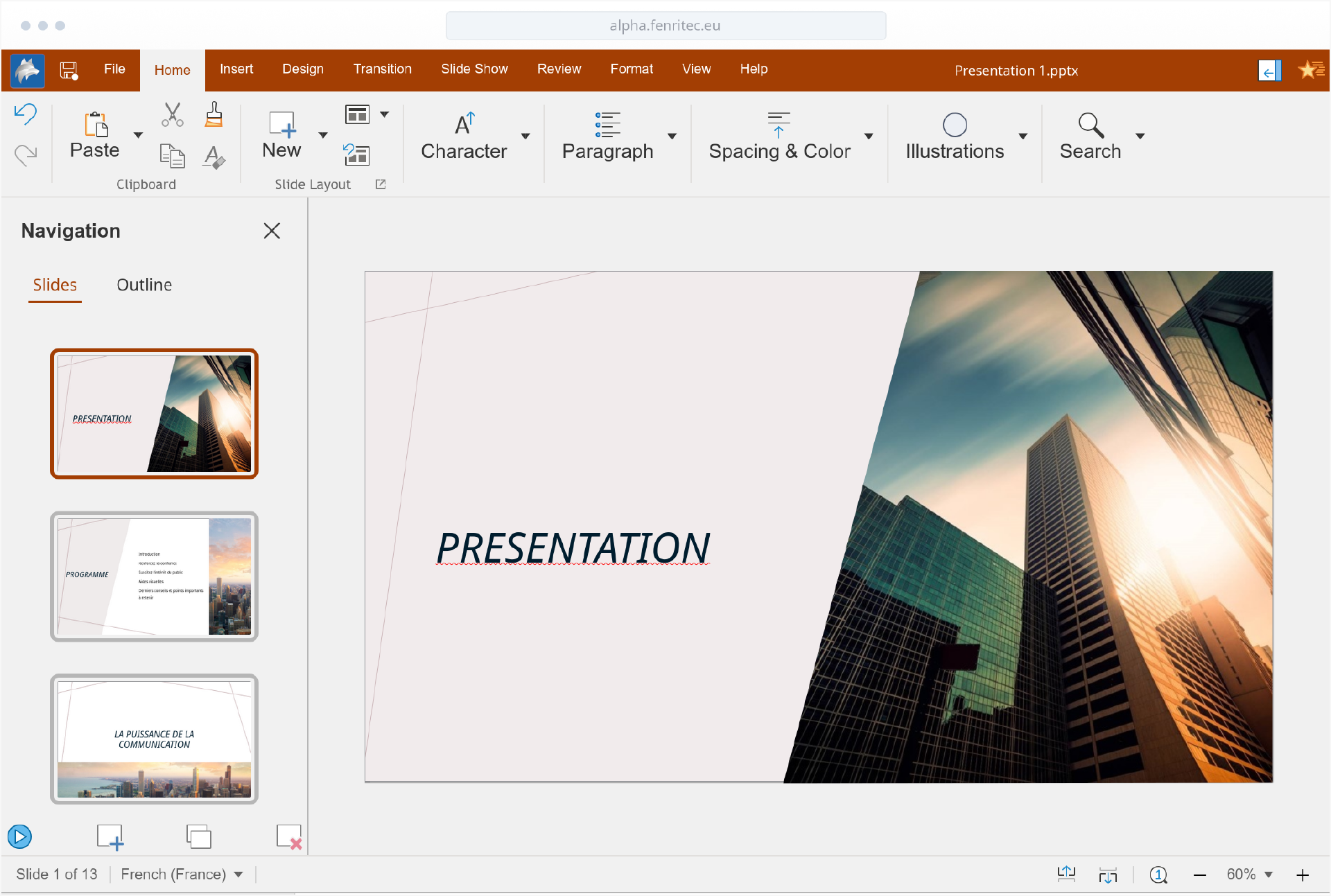 Secure collaborative work interface Fenritec Alpha.