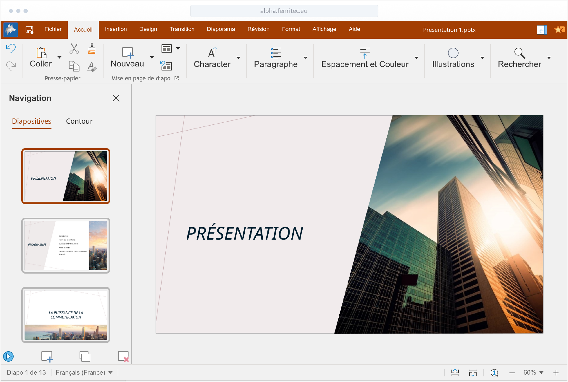 Interface de travail collaboratif sécurisée Fenritec Alpha.
