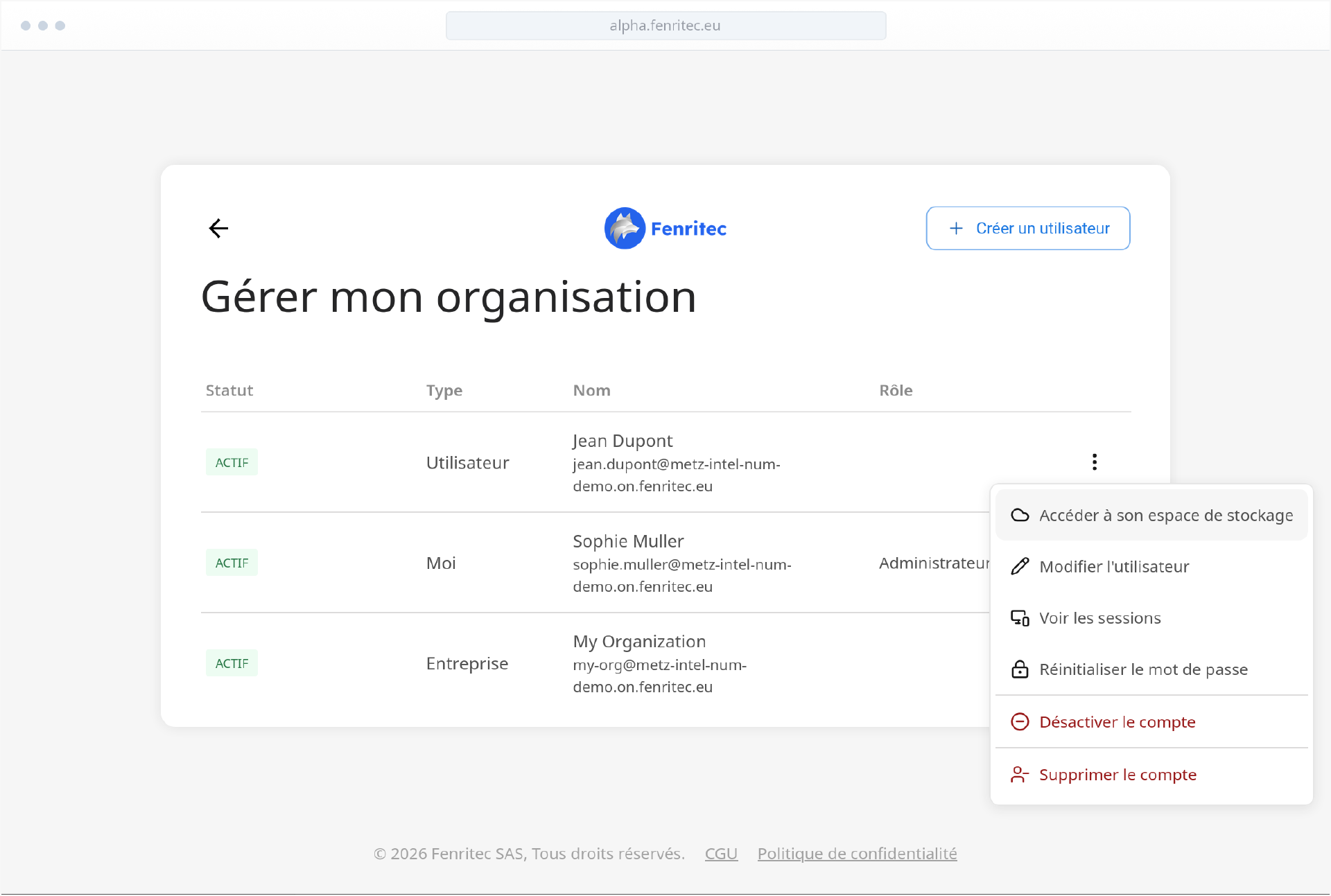 Icône illustrant la gestion des accès utilisateurs, à la fois simple, rapide et sécurisée avec Fenritec Alpha.